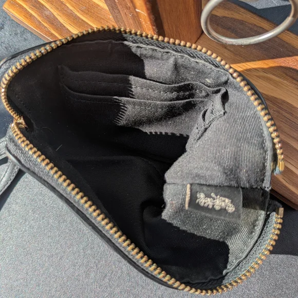 EUC Coach Embossed Black Wristlet - Picture 4 of 5